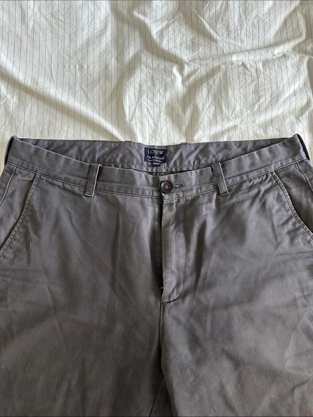 J. Crew Men's Bleecker Broken-In Chino Straight Pants 34x34 Grey